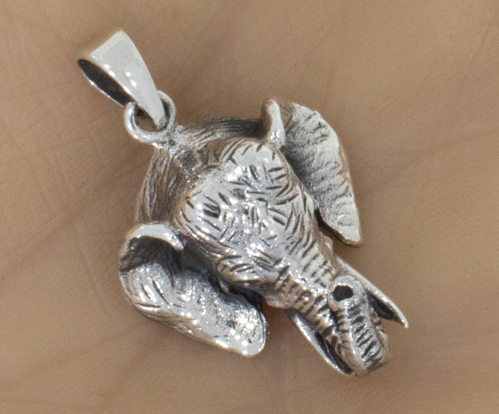 Silberanhänger Elefantenkopf